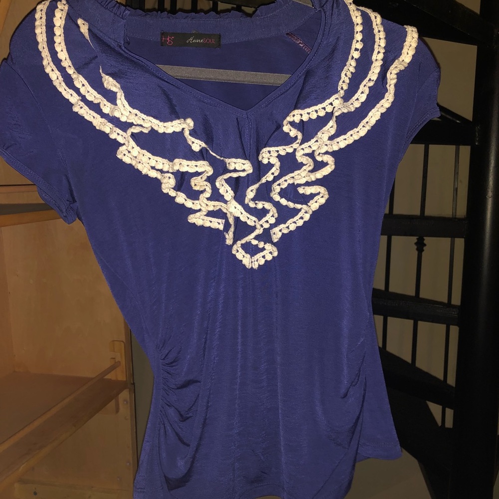 V-neck Frilled Top